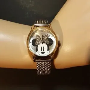 Silver Disney Minnie Mouse Watch w/ Earrings Minnie Mouse Icon Earrings by Arribas - Domed | Disney Store main image 4